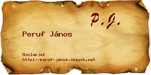 Peruf János névjegykártya